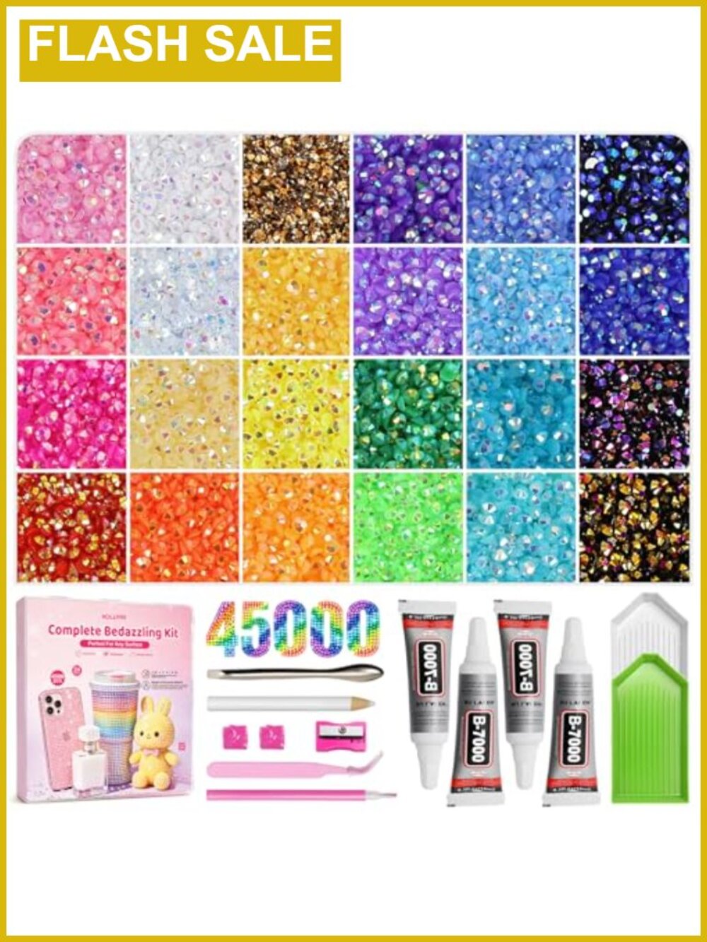 45000 Pcs Rhinestones Bedazzling Kit with Tools